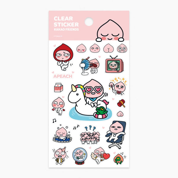 KAKAO FRIENDS CLEAR STICKERS (PACK OF 4) APEACH