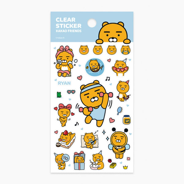 KAKAO FRIENDS CLEAR STICKERS (PACK OF 4) RYAN