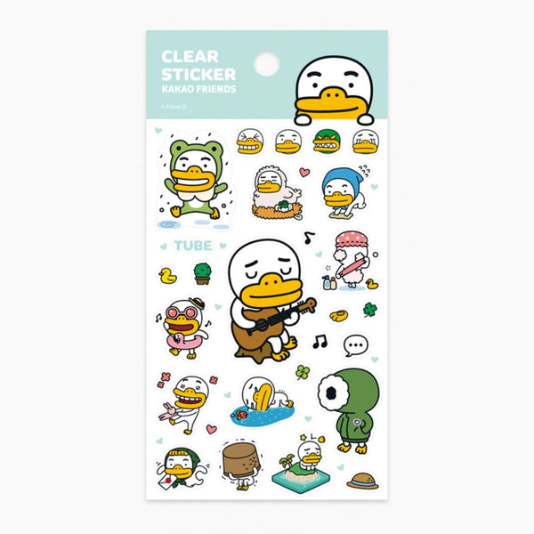 KAKAO FRIENDS CLEAR STICKERS (PACK OF 4) TUBE
