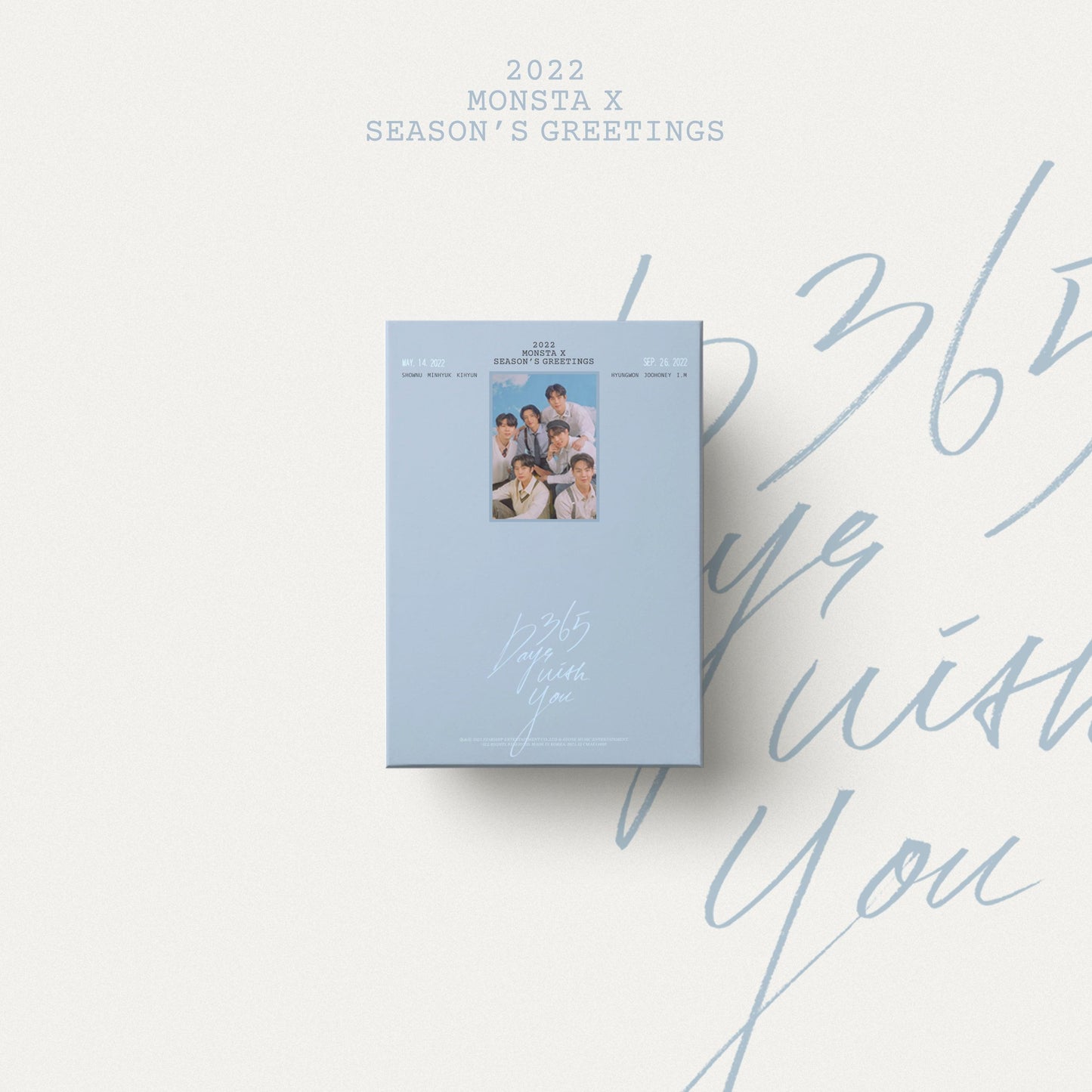 MONSTA X '2022 SEASON'S GREETINGS' daily pad calendar package cover