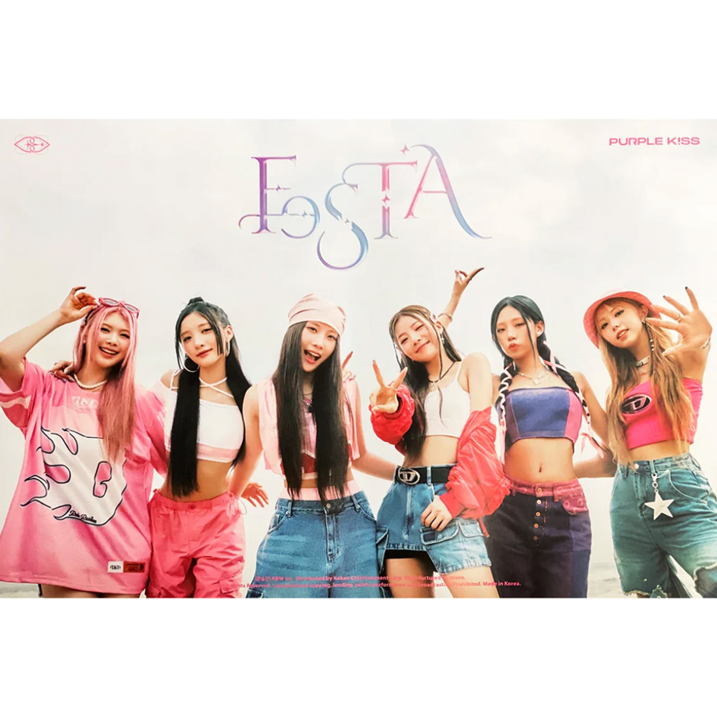 PURPLE KISS 1ST SINGLE ALBUM 'FESTA' POSTER ONLY B VERSION COVER