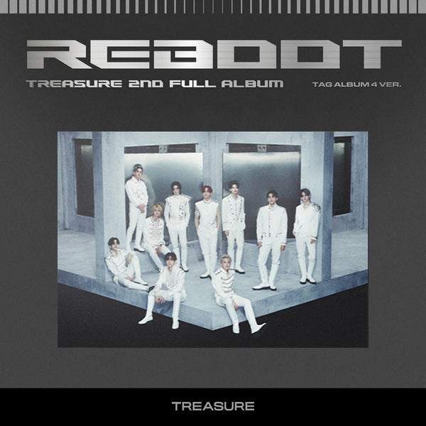 TREASURE 2ND FULL ALBUM 'REBOOT' (YG TAG) GRAY VERSION COVER