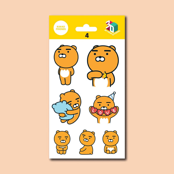 KAKAO FRIENDS 3D STICKERS IRON ON DECALS PATCHES STICKERS 04