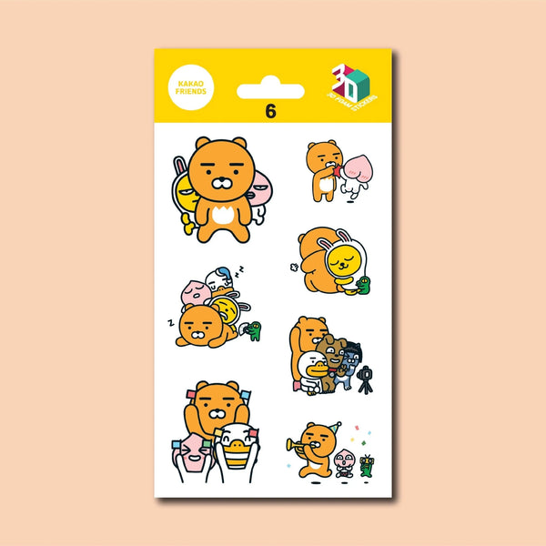 KAKAO FRIENDS 3D STICKERS IRON ON DECALS PATCHES STICKERS 06