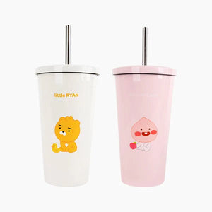 LITTLE FRIENDS STAINLESS STEEL TUMBLER WITH LID & STRAW
