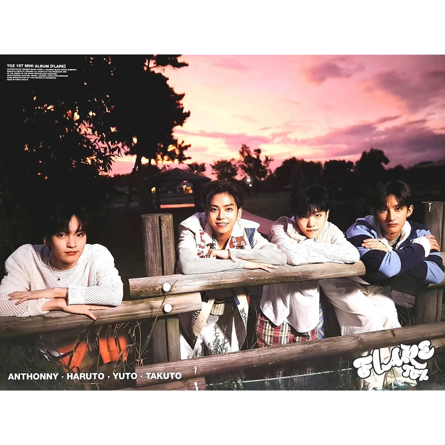 TOZ 1ST MINI ALBUM 'FLARE' POSTER ONLY ORANGE VERSION COVER