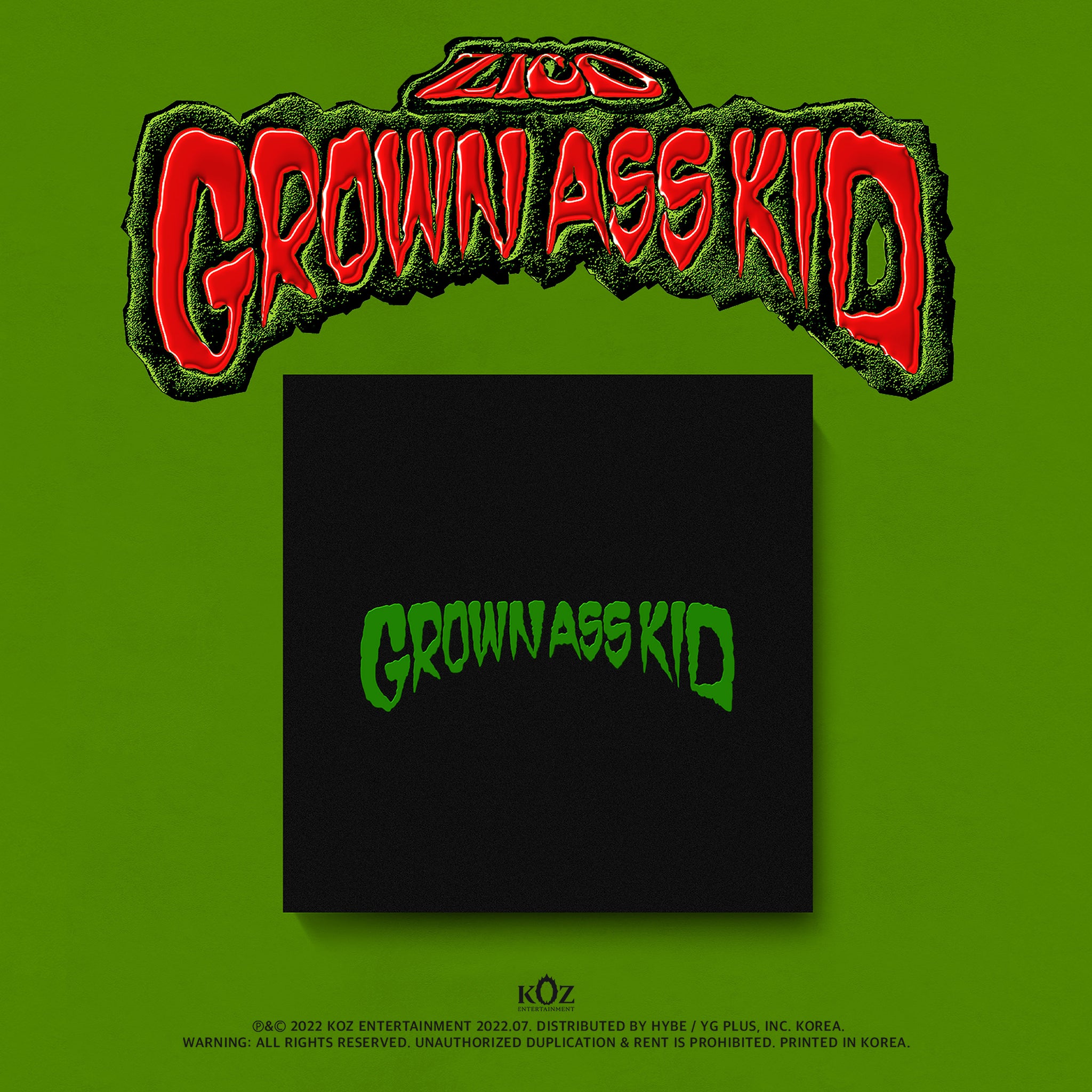 ZICO 4TH MINI ALBUM 'GROWN ASS KID' COVER