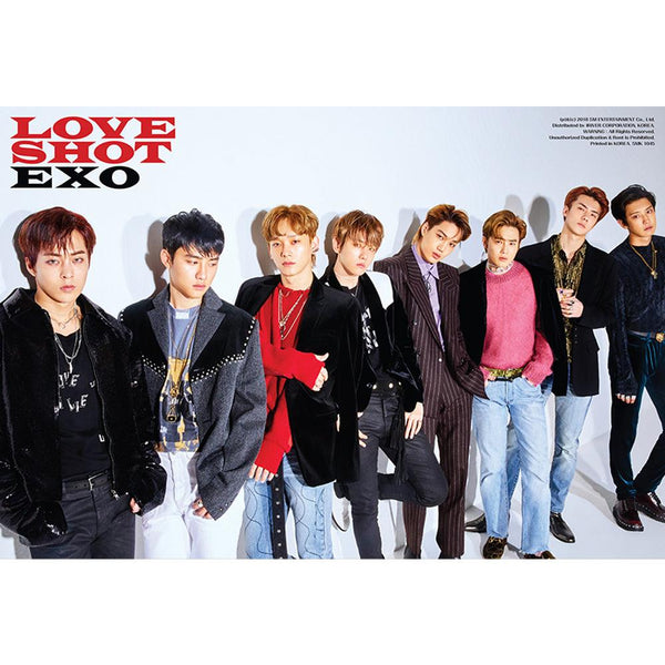 EXO 5TH ALBUM REPACKAGE 'LOVE SHOT' POSTER ONLY - KPOP REPUBLIC